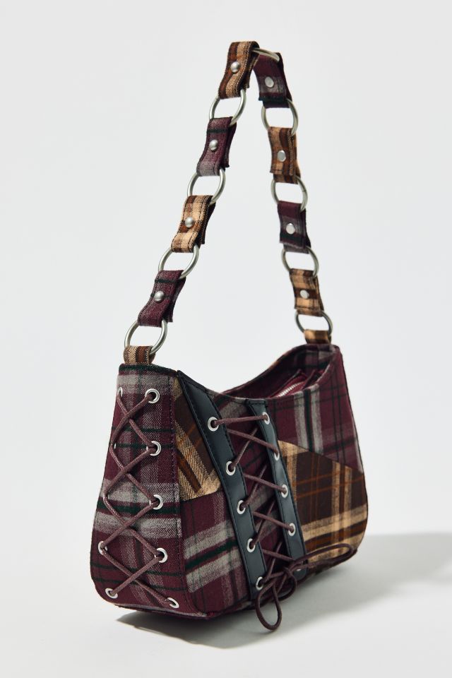 Silence + Noise Kez Plaid Laced Shoulder Bag | Urban Outfitters