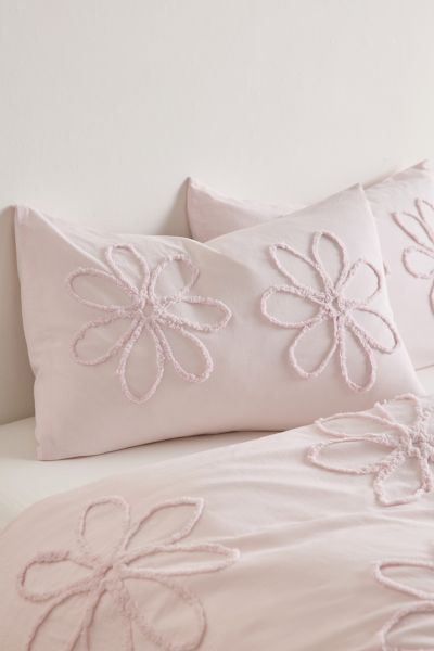 Urban Outfitters Daisy Tufted Core Sham Set In Pink At