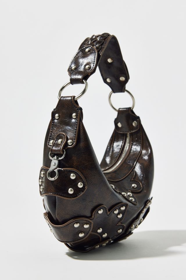 Silence + Noise Floral Studded Crescent Bag #3