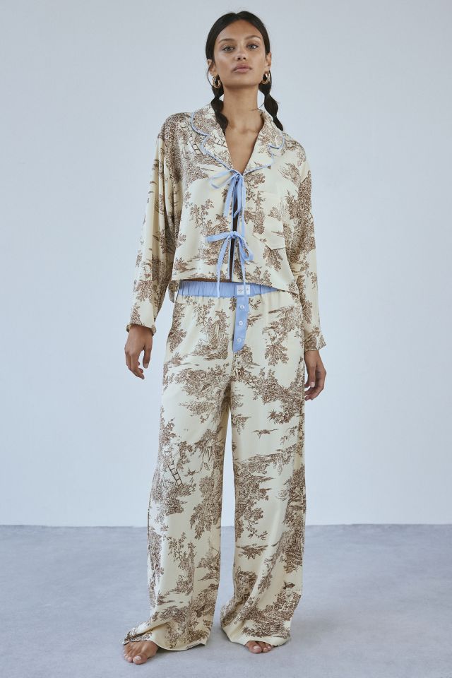 Out From Under Satin Tie-Front PJ Top #4