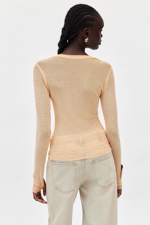 Haut Ajusté en Maille Ornée de Strass Kaylee AFRM #2