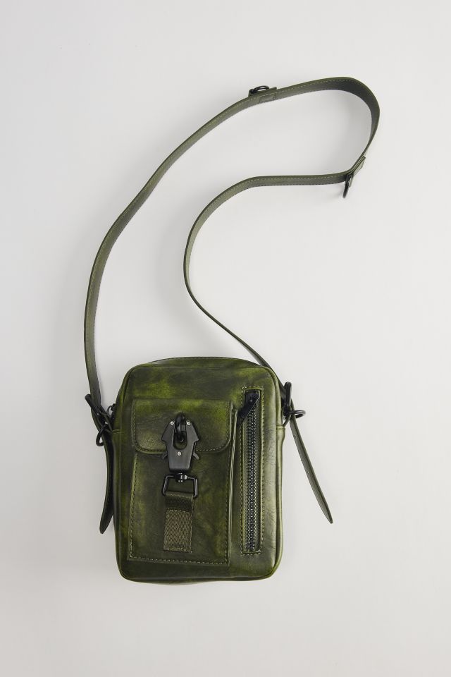 Washed Faux Leather Crossbody Bag #1