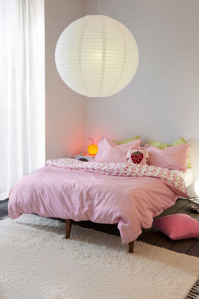 Gingham Rose Striped Reversible Duvet Cover #5