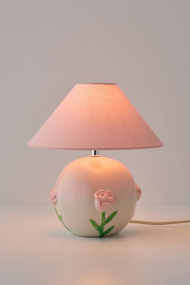 Rose Scultped Ceramic Table Lamp