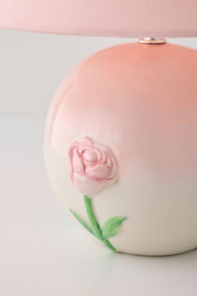 Rose Scultped Ceramic Table Lamp