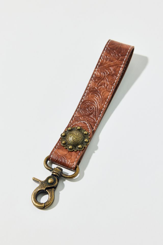 Western Stamped Faux Leather Keychain