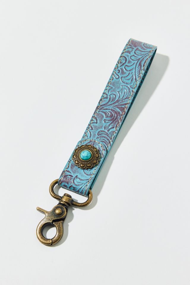 Western Stamped Faux Leather Loop Keychain #1