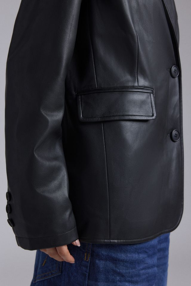 Silence + Noise Lexi Oversized Faux Leather Blazer #2