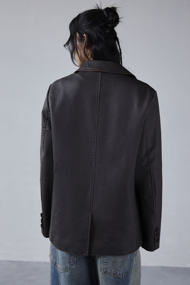 Silence + Noise Lexi Oversized Faux Leather Blazer #2