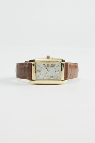 Urban Outfitters Otis Croc Texture Band Watch In Gold, Men's At  In Gold