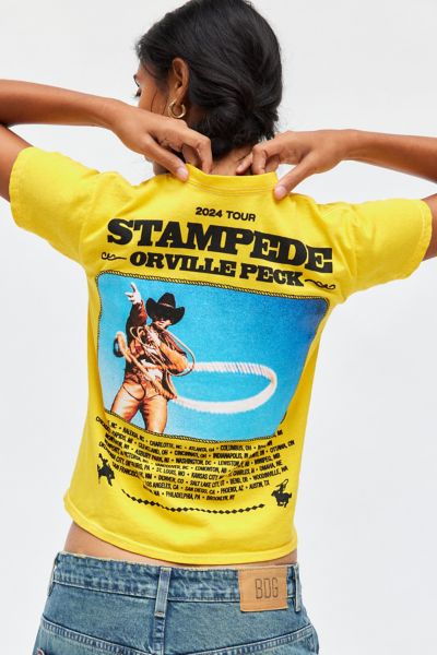 Urban Outfitters Orville Peck Stampede Tour Graphic Baby Tee In Yellow, Women's At  In Yellow