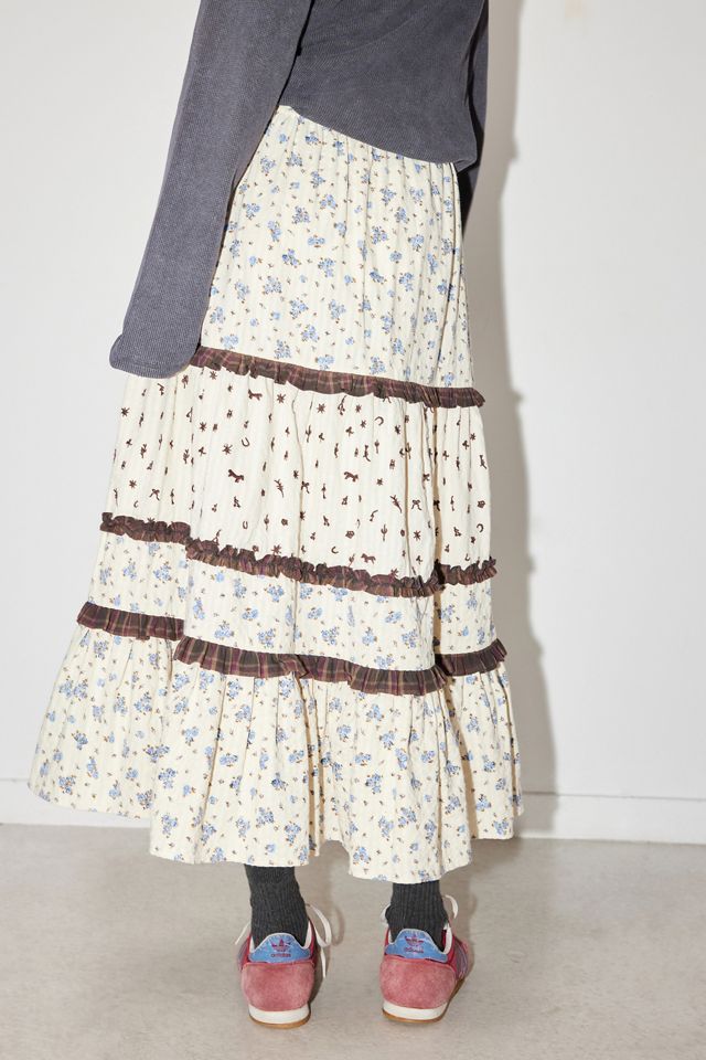 Tuft Luck X Kimchi Blue Tiered Midi Skirt | Urban Outfitters
