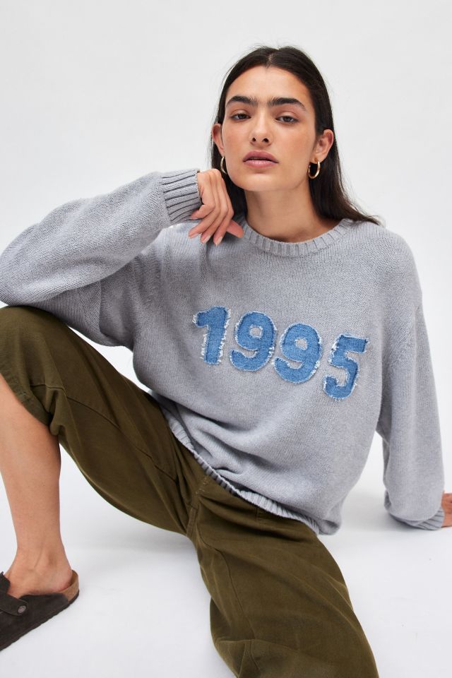 ReMADE By UO 1995 Denim Patch Sweater