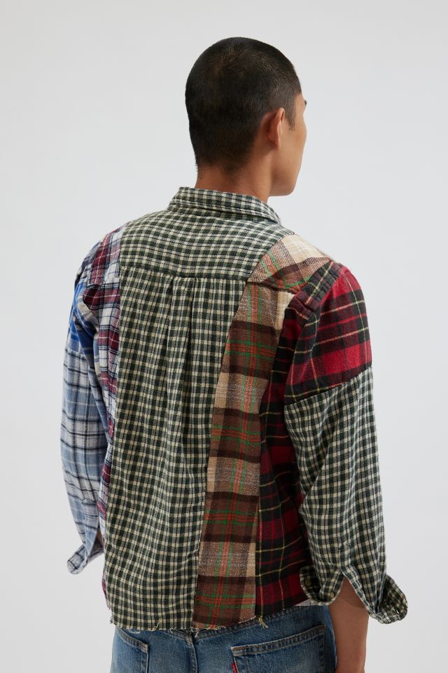 ReMADE By UO Spliced Flannel Long Sleeve Button-Down Shirt #3