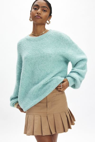 bdg angela fuzzy knit oversized crew neck sweater