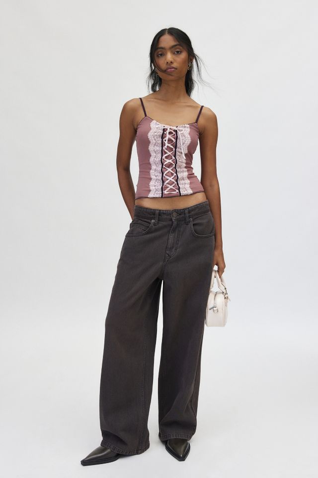 Kimchi Blue Aubrey Mesh Corset Lace Up Cami #3
