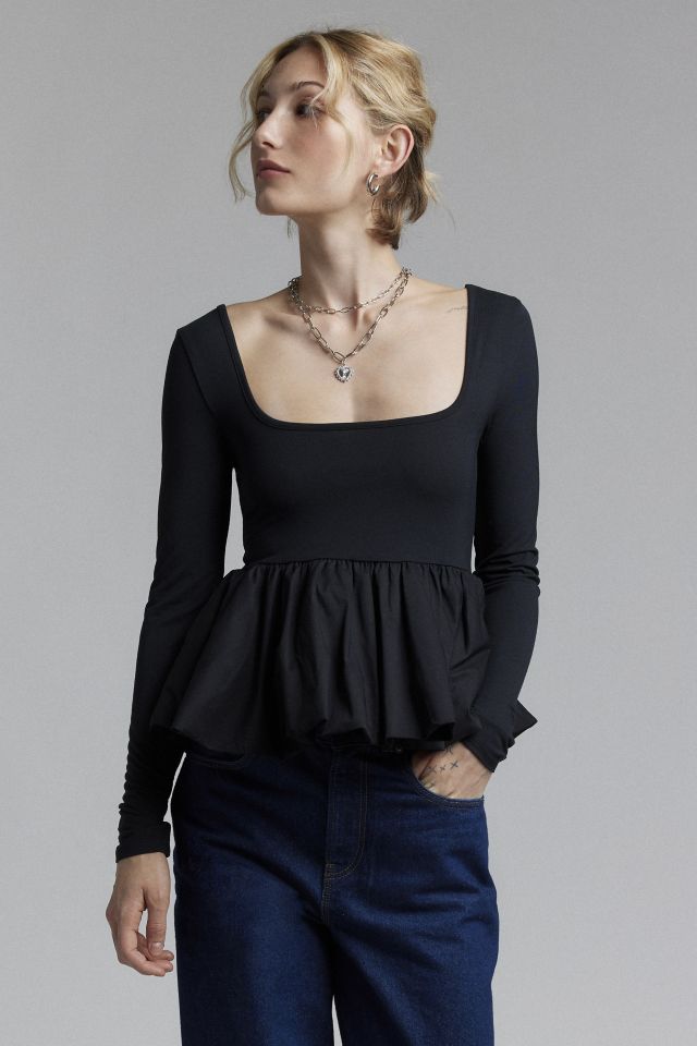 Silence + Noise Bubble Bottom Long Sleeve Top #3