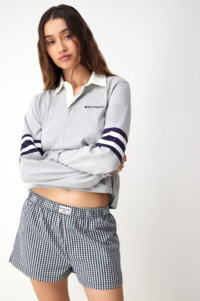 BDG GINGHAM BOXER SHORT IN BLACK, WOMEN'S AT URBAN OUTFITTERS 