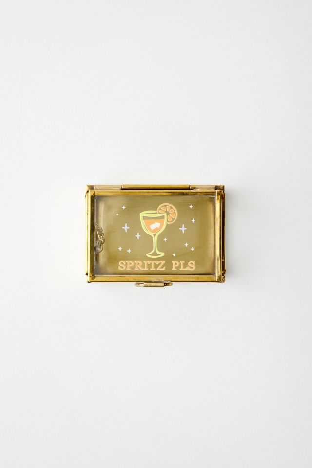 Citrus Spritz Cocktail Printed Glass Trinket Box #1
