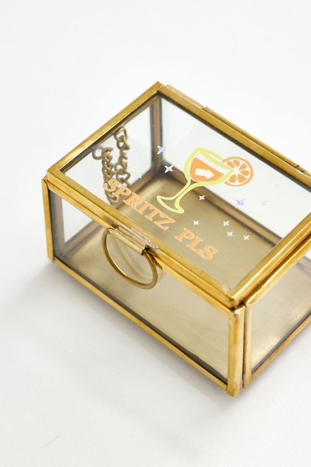 Citrus Spritz Cocktail Printed Glass Trinket Box