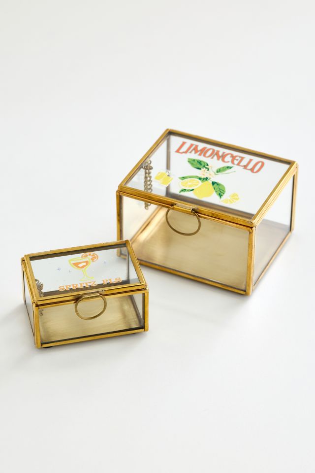 Citrus Spritz Cocktail Printed Glass Trinket Box