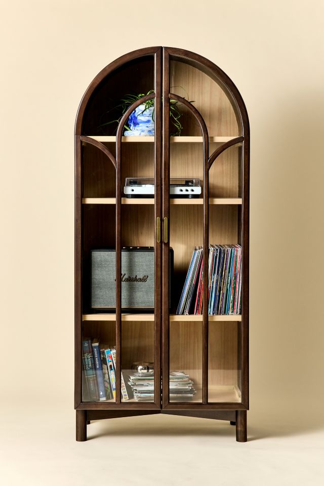 Camille Arched Glass Paned Storage Cabinet #1