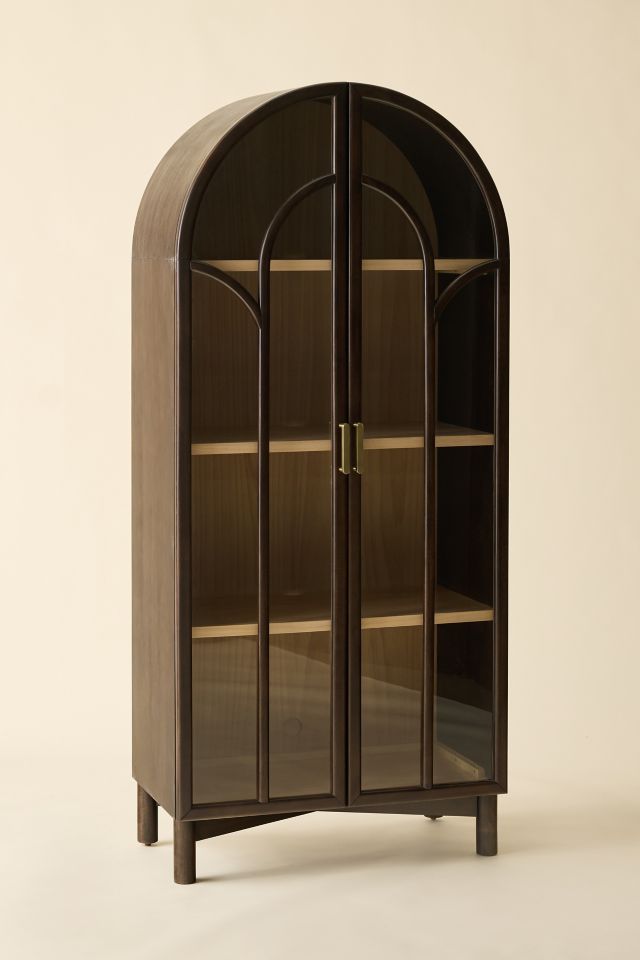 Camille Arched Glass Paned Storage Cabinet #2