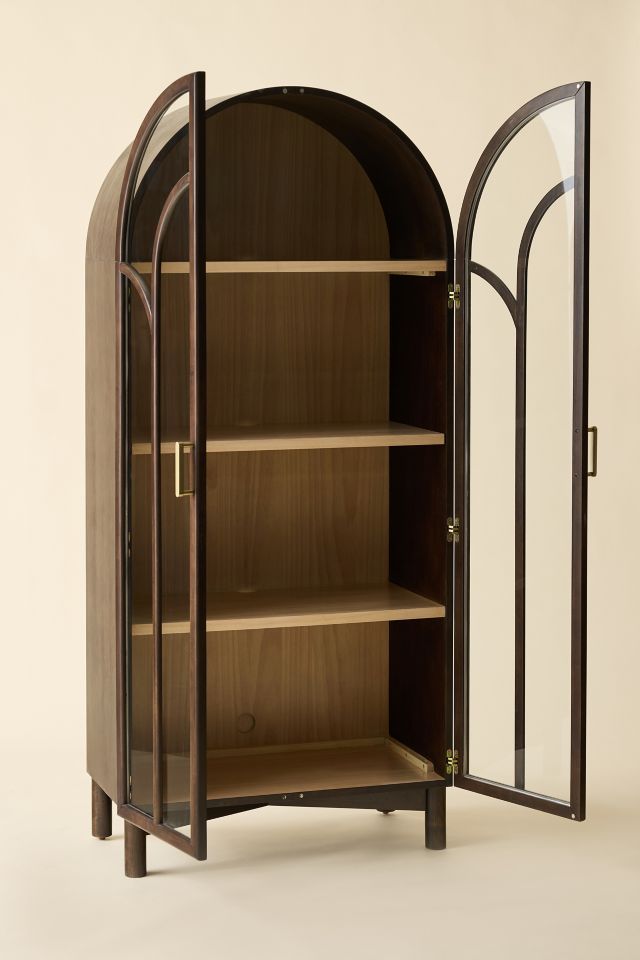 Camille Arched Glass Paned Storage Cabinet #3