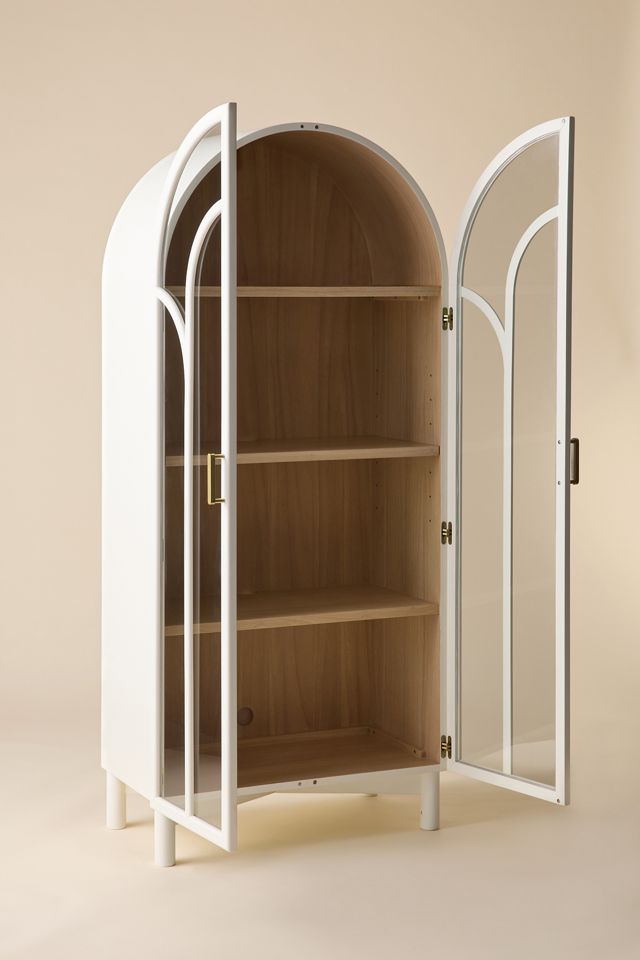 Camille Arched Glass Paned Storage Cabinet #2