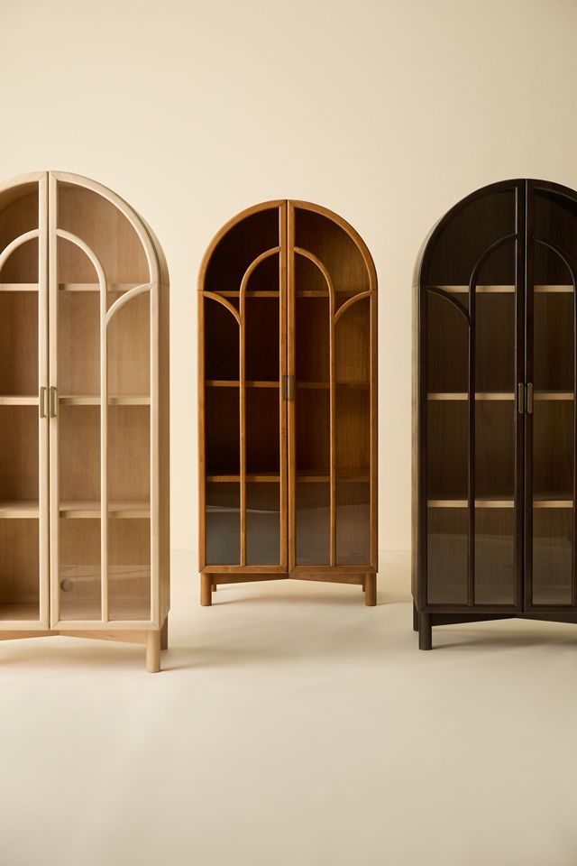 Camille Arched Glass Paned Storage Cabinet