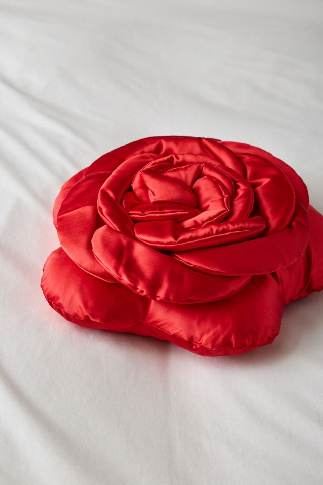 Layered Rose Satin Throw Pillow #2