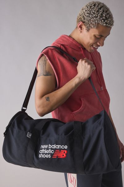 New Balance Canvas Duffle Bag In Black, Men's At Urban Outfitters In Black