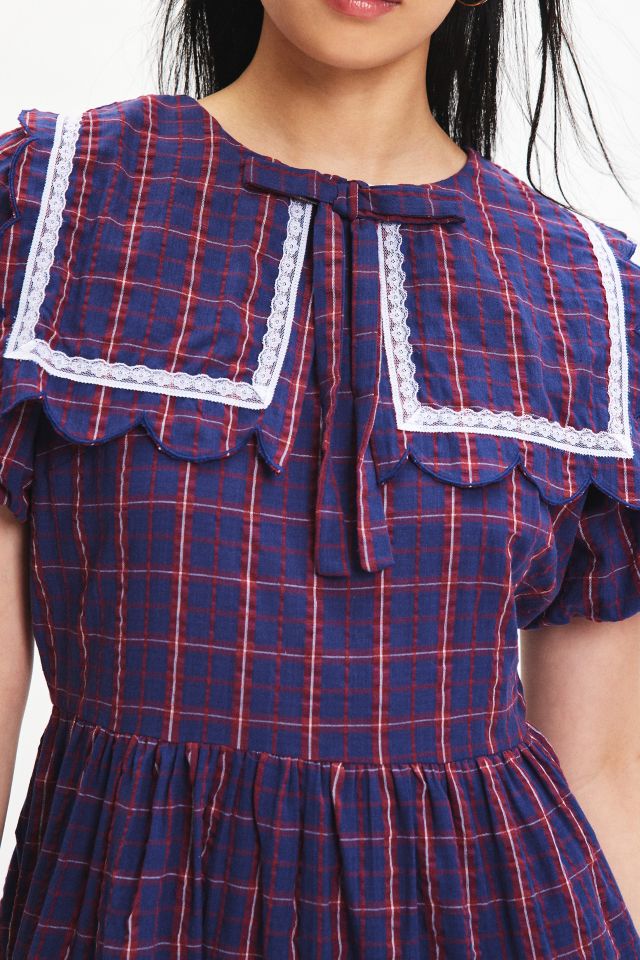 Neon Rose Meredith Collared Plaid Midi Dress #1