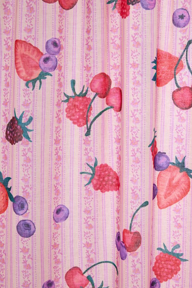 Berry Stripe Patterned Shower Curtain #1