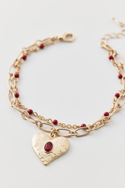 Ruby Heart Bracelet