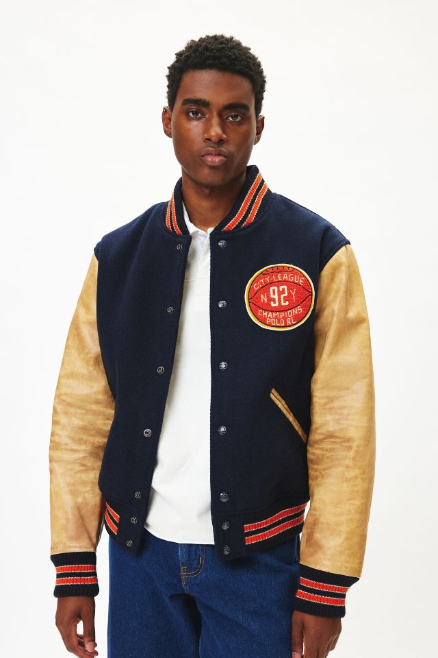 Polo Ralph Lauren Broken Wool & Leather Varsity Jacket #2