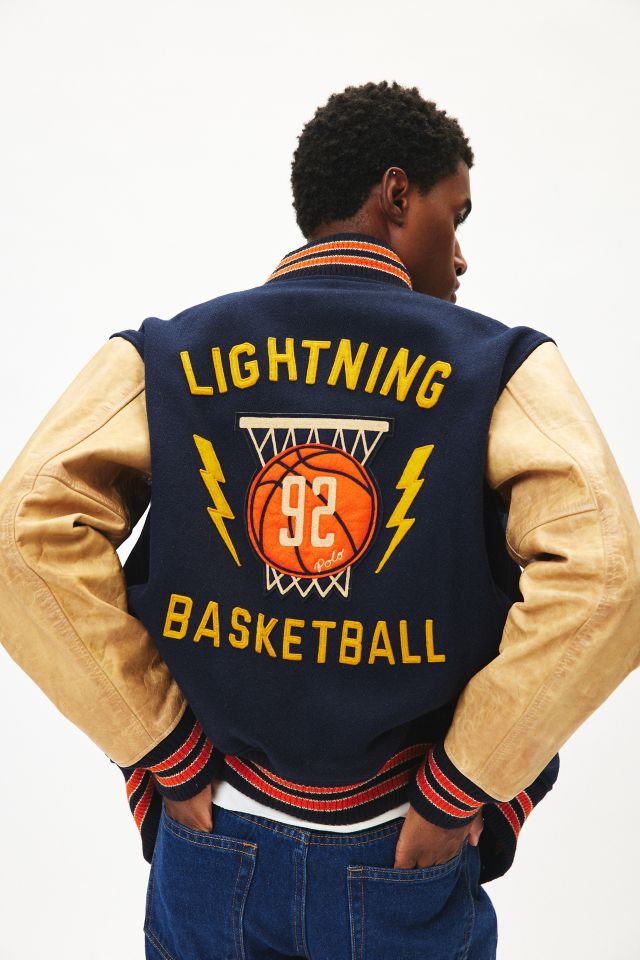 Polo Ralph Lauren Broken Wool & Leather Varsity Jacket #3