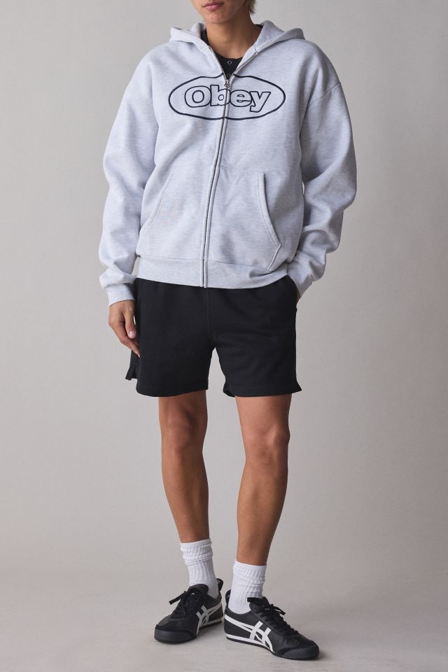 OBEY Oval Logo Graphic Extra Heavy Zip-Up Sweatshirt #1