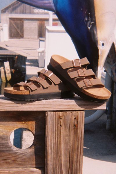 Birkenstock Women's Florida Flex Birko-flor Platform Sandal In Mocha Birkibuc, Women's At Urban Outfitters