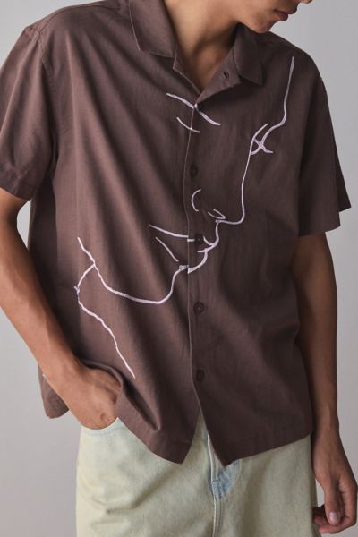 OBEY Tear Drop Open Knit Button-Down Shirt | Urban Outfitters