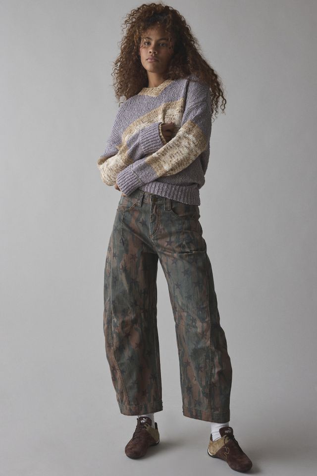 BDG Van Striped Oversized V-Neck Dad Sweater #1