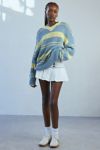 BDG Van Striped Oversized V-Neck Dad Sweater