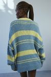 BDG Van Striped Oversized V-Neck Dad Sweater