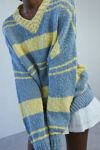 BDG Van Striped Oversized V-Neck Dad Sweater