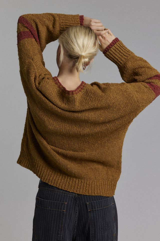 BDG Van Bowling Graphic Oversized V-neck Dad Sweater #1
