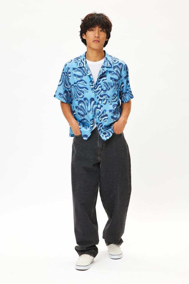 UO Y2K Chrome Pattern Satin Shirt #1