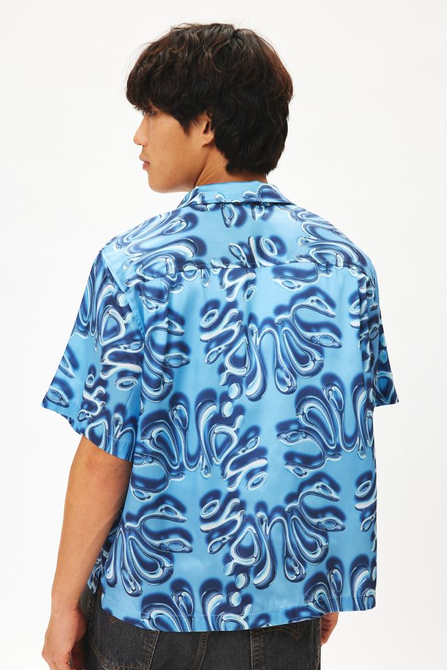 UO Y2K Chrome Pattern Satin Shirt #2