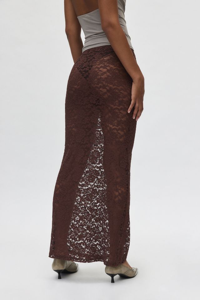Lioness Black Swan Sheer Lace Maxi Skirt #3