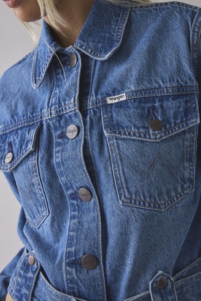 Wrangler Denim Cropped Moto Jacket #1