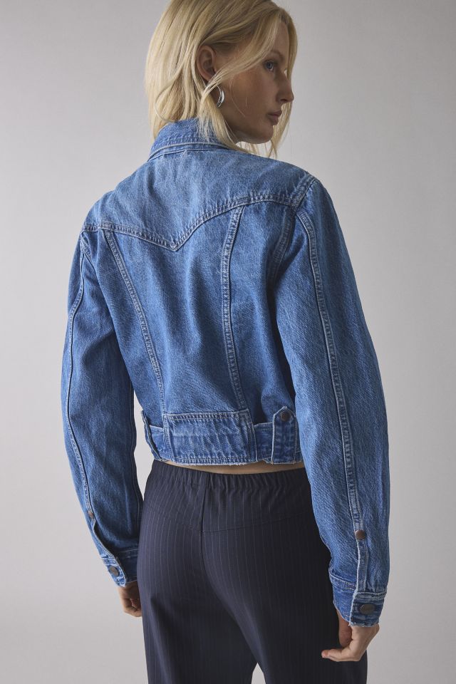 Wrangler Denim Cropped Moto Jacket #3